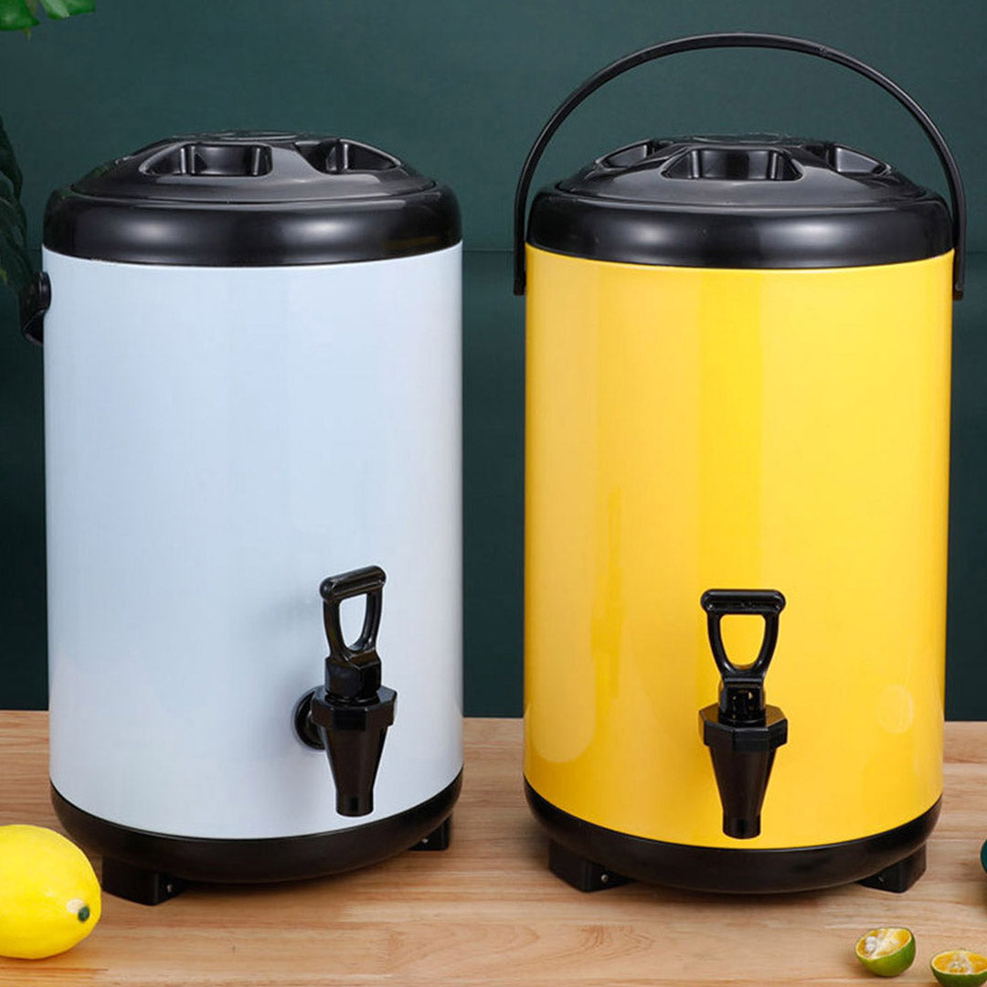 SOGA 4.8 Gal Stainless Steel Insulated Milk Tea Barrel Hot and Cold Beverage Dispenser Container with Faucet White