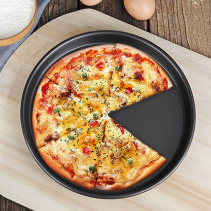 SOGA 6X 8-inch Round Black Steel Non-stick Pizza Tray Oven Baking Plate Pan