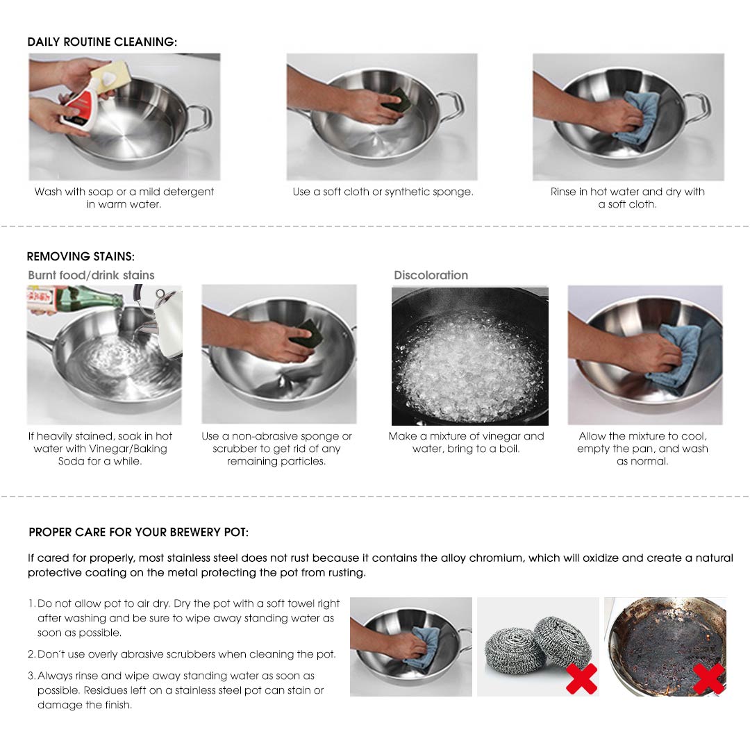 SOGA Stainless Steel Brewery Pot 130L With Beer Valve 55*55cm
