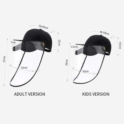 2X Outdoor Protection Hat Anti-Fog Pollution Dust Saliva Protective Cap Full Face HD Shield Cover Kids Red