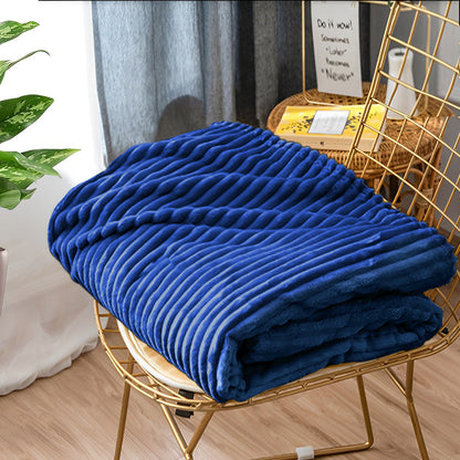 SOGA 2X Throw Blanket Warm Cozy Striped Pattern Thin Flannel Coverlet Fleece Bed Sofa Comforter