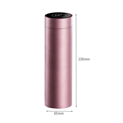 SOGA 2X 500ML Stainless Steel Smart LCD Thermometer Display Bottle Vacuum Flask Thermos Rose Gold