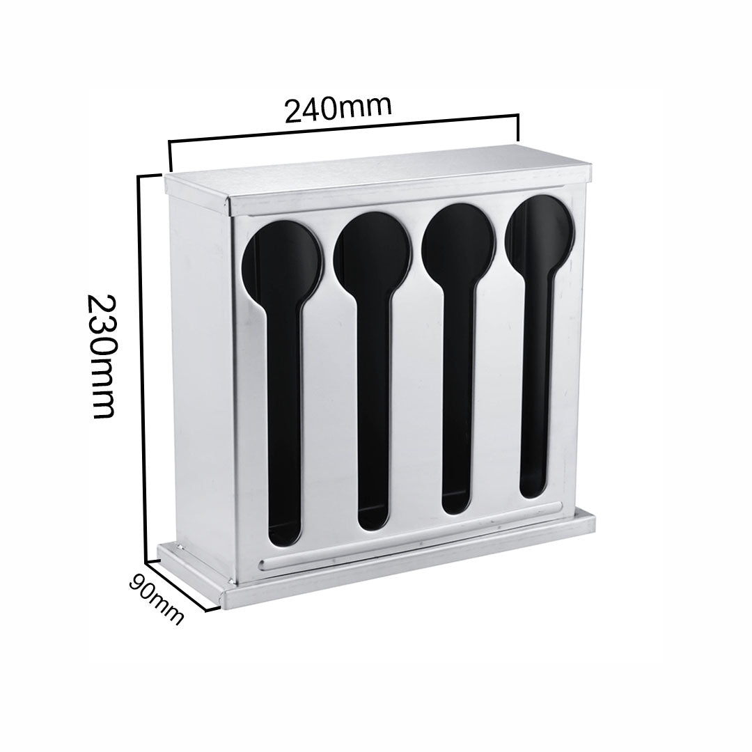 SOGA 2X Stainless Steel Buffet Restaurant Spoon Utensil Holder Storage Rack 4 Holes