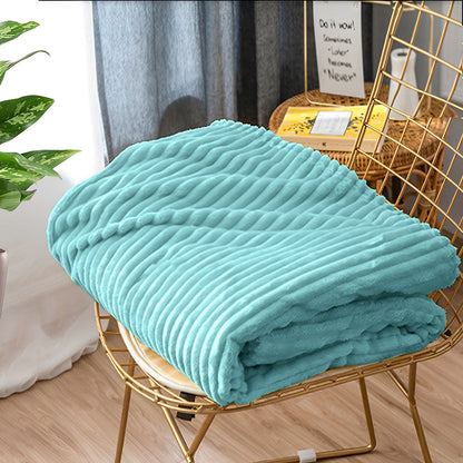 SOGA 2X Throw Blanket Warm Cozy Striped Pattern Thin Flannel Coverlet Fleece Bed Sofa Comforter