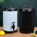 SOGA 8x 3.7 Gal Stainless Steel Insulated Milk Tea Barrel Hot and Cold Beverage Dispenser Container with Faucet Black