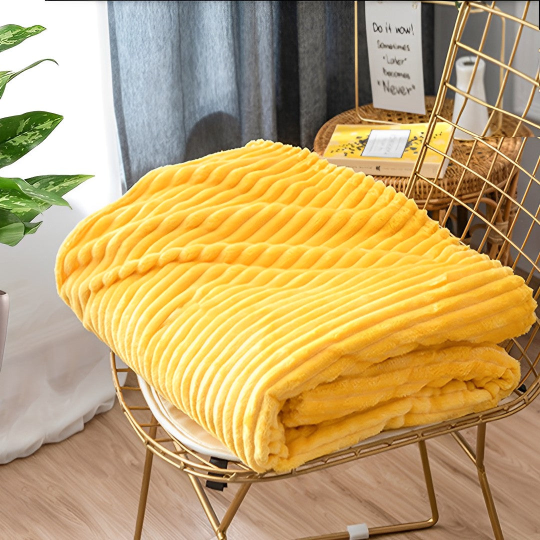 SOGA Throw Blanket Warm Cozy Striped Pattern Thin Flannel Coverlet Fleece Bed Sofa Comforter