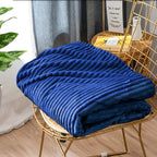 SOGA Throw Blanket Warm Cozy Striped Pattern Thin Flannel Coverlet Fleece Bed Sofa Comforter
