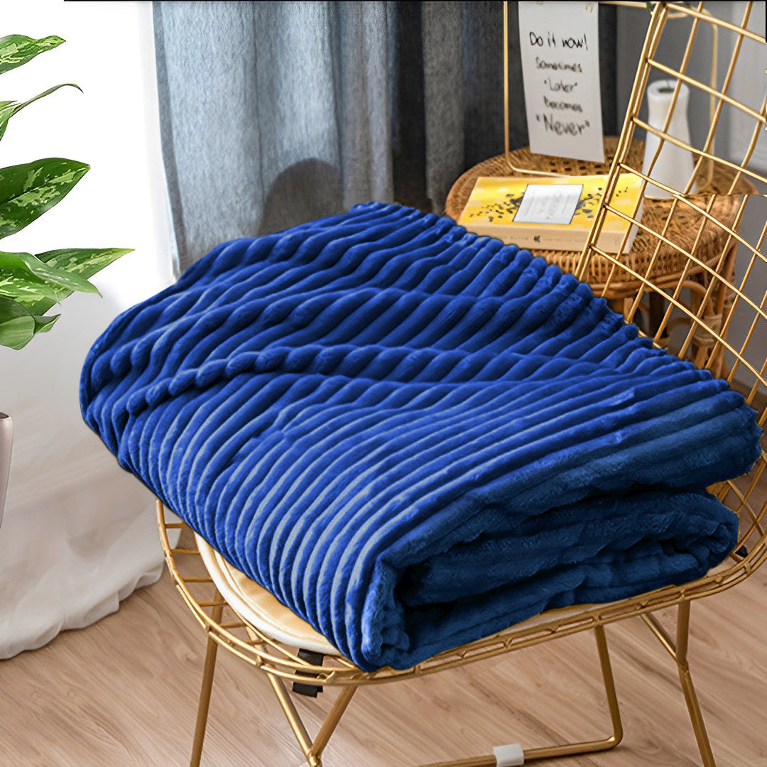 SOGA Throw Blanket Warm Cozy Striped Pattern Thin Flannel Coverlet Fleece Bed Sofa Comforter