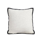 SOGA 45cm Minimalist Cream Pillowcase with Black Piping