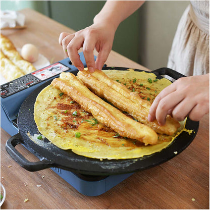 SOGA 37cm Cast Iron Induction Crepes Pan Baking Cookie Pancake Pizza Bakeware