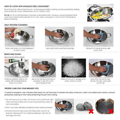 SOGA Stock Pot 225Lt Top Grade Thick Stainless Steel Stockpot 60CMX80CM 18/10