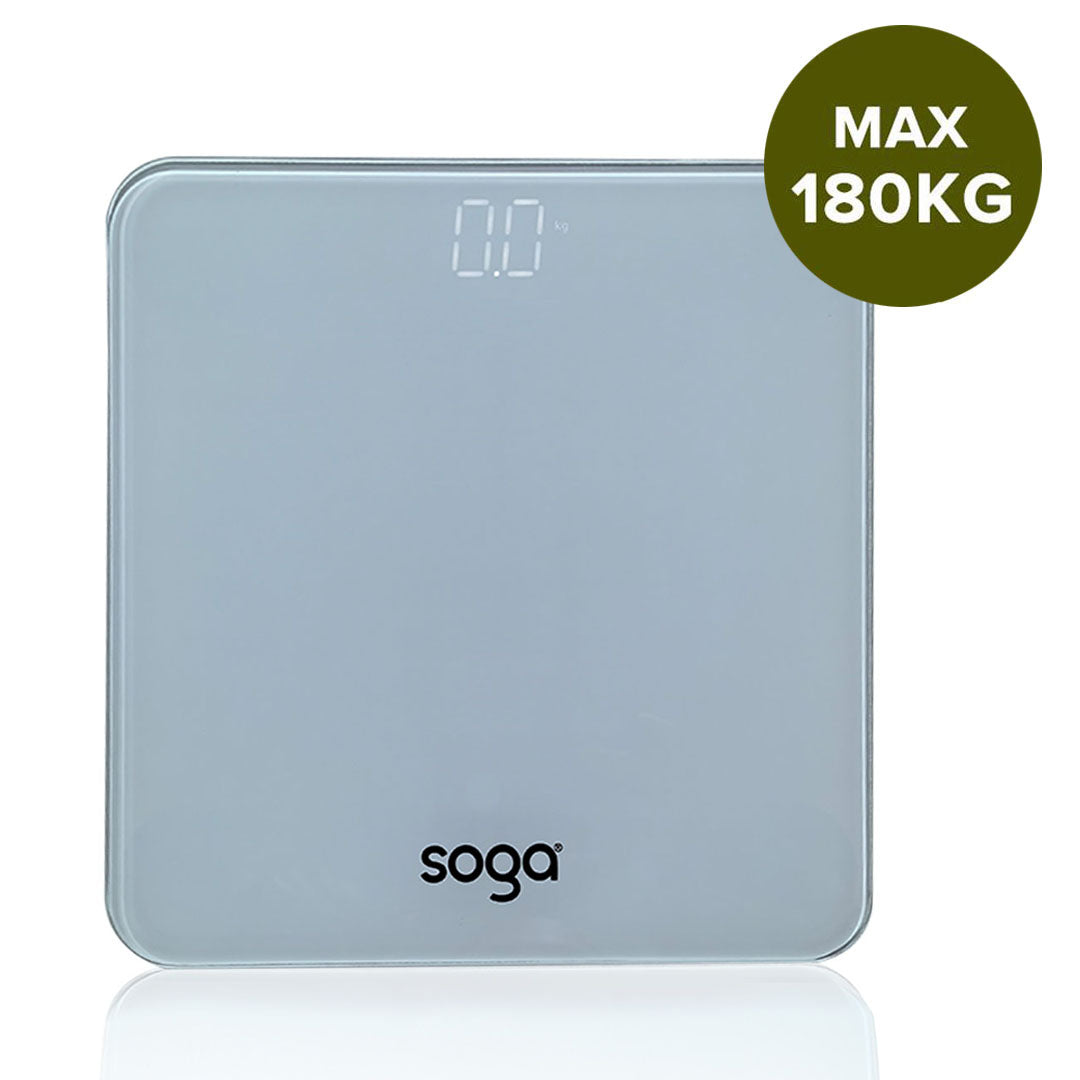 SOGA 2X 180kg Digital Fitness Weight Bathroom Gym Body Glass LCD Electronic Scales White