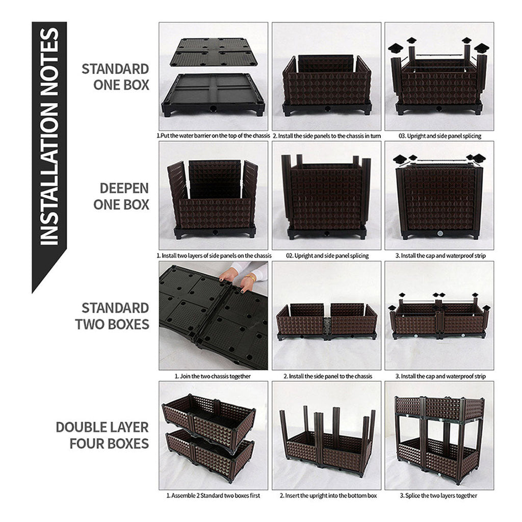 SOGA 40cm Raised Planter Box Vegetable Herb Flower Outdoor Plastic Plants Garden Bed with Legs