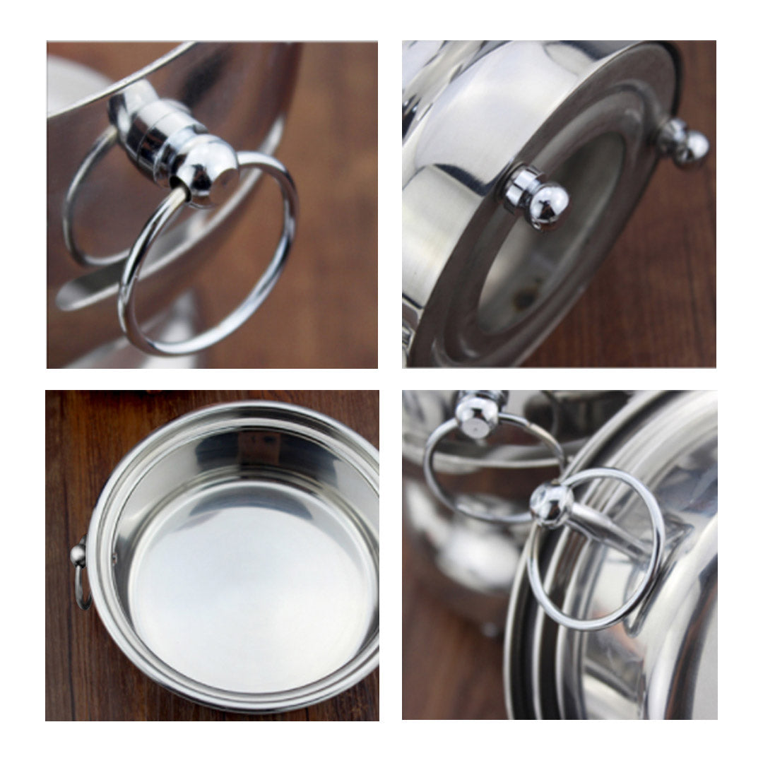 SOGA Stainless Steel Mini Asian Buffet Hot Pot Single Person Shabu Alcohol Stove Burner with Glass Lid