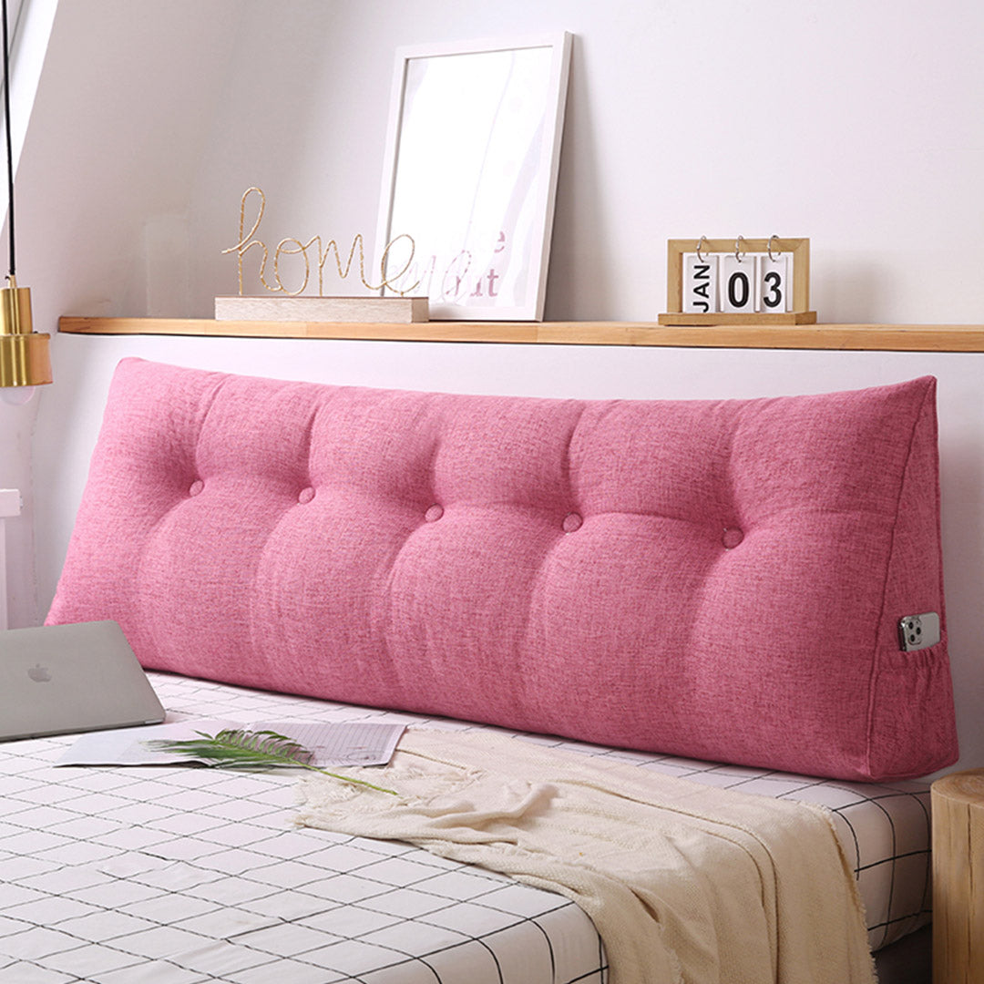 SOGA 4X 120cm Pink Triangular Wedge Bed Pillow Headboard Backrest Bedside Tatami Cushion Home Decor