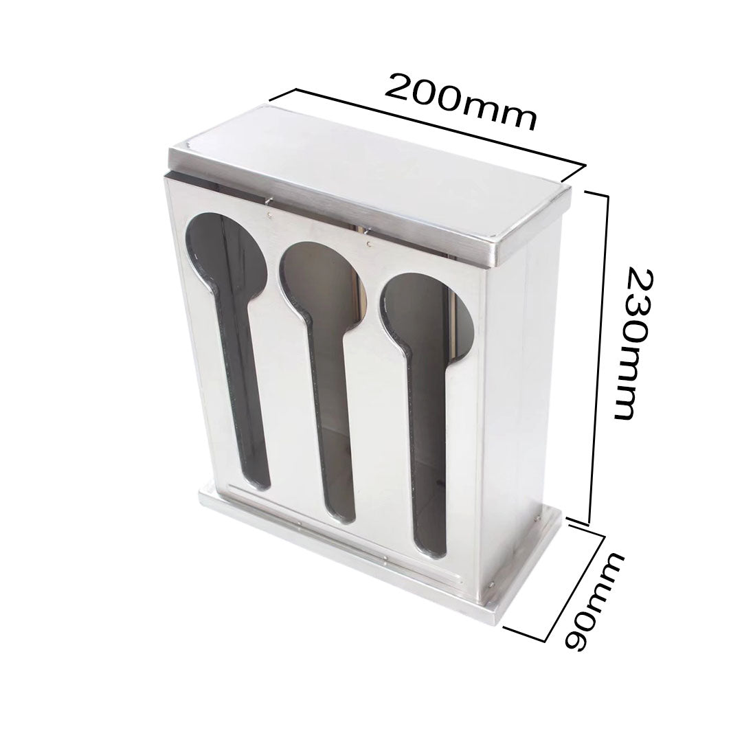 SOGA Stainless Steel Buffet Restaurant Spoon Utensil Holder Storage Rack 3 Holes