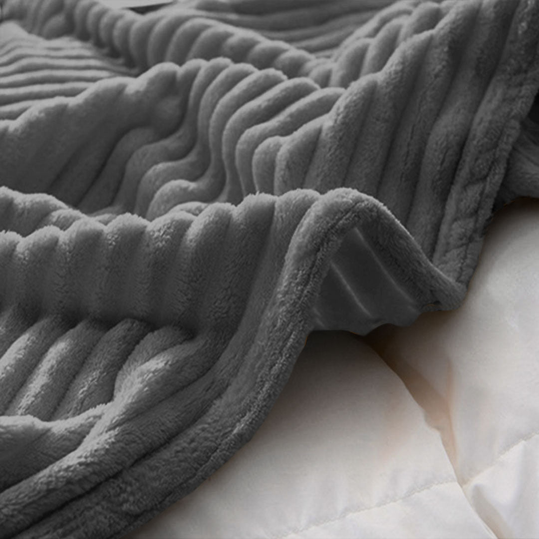 SOGA 2X Throw Blanket Warm Cozy Striped Pattern Thin Flannel Coverlet Fleece Bed Sofa Comforter