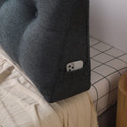 SOGA 2X 100cm Dark Grey Triangular Wedge Bed Pillow Headboard Backrest Bedside Tatami Cushion Home Decor