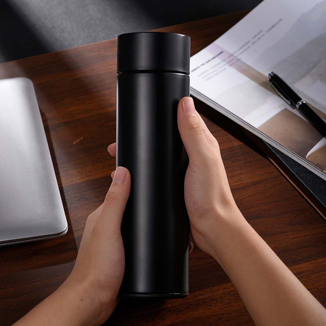 SOGA 500ML Stainless Steel Smart LCD Thermometer Display Bottle Vacuum Flask Thermos Black