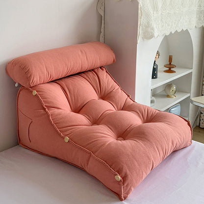 SOGA 4X 60cm Peach Triangular Wedge Lumbar Pillow Headboard Backrest Sofa Bed Cushion Home Decor