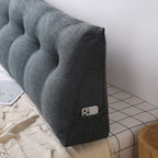 SOGA 2X 100cm Dark Grey Triangular Wedge Bed Pillow Headboard Backrest Bedside Tatami Cushion Home Decor