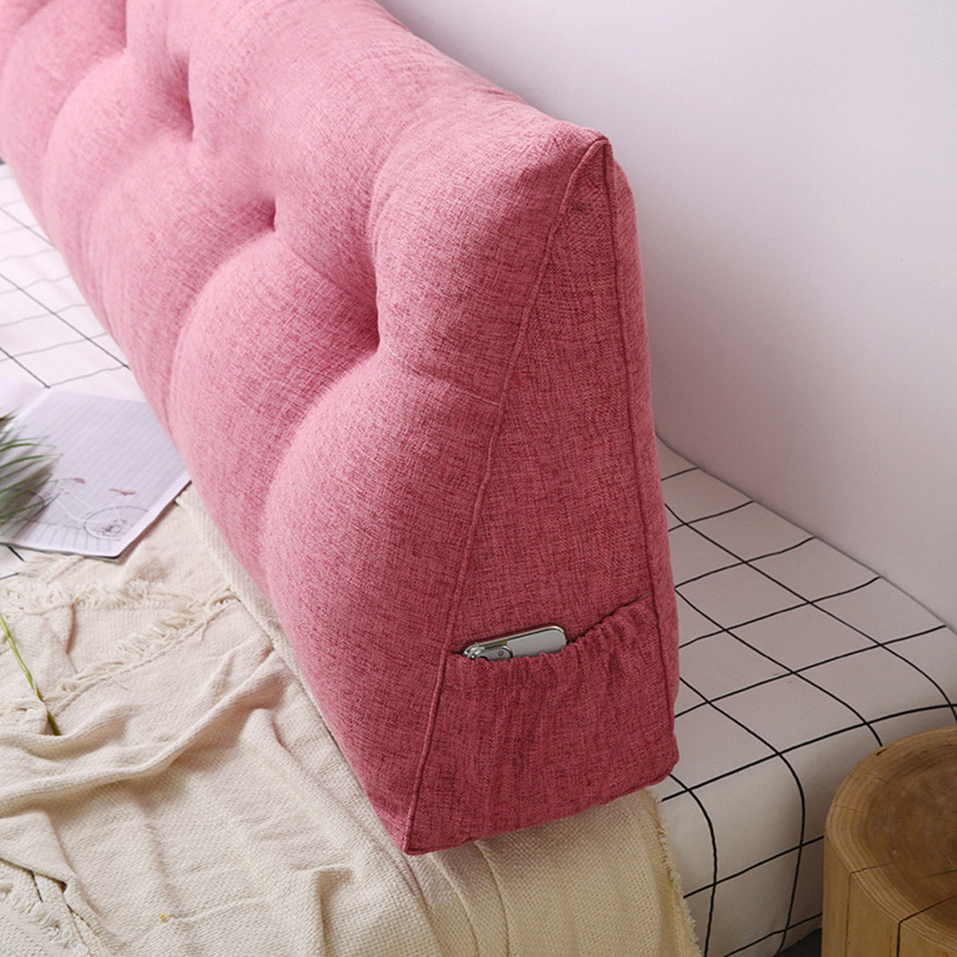SOGA 70.9in Crabapple Red Triangular Wedge Bed Pillow Headboard Backrest Bedside Tatami Cushion Home Decor