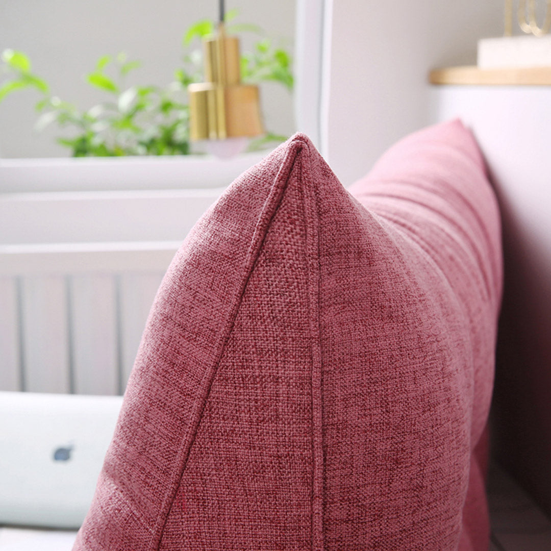 SOGA 47.2in Crabapple Red Triangular Wedge Bed Pillow Headboard Backrest Bedside Tatami Cushion Home Decor