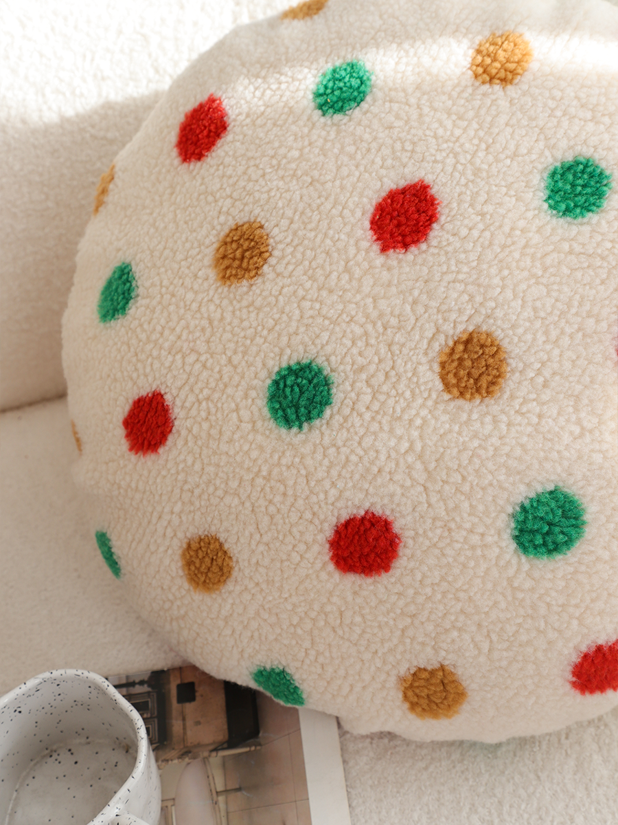 SOGA 45cm Colorful Polka Dot Round Pillowcase