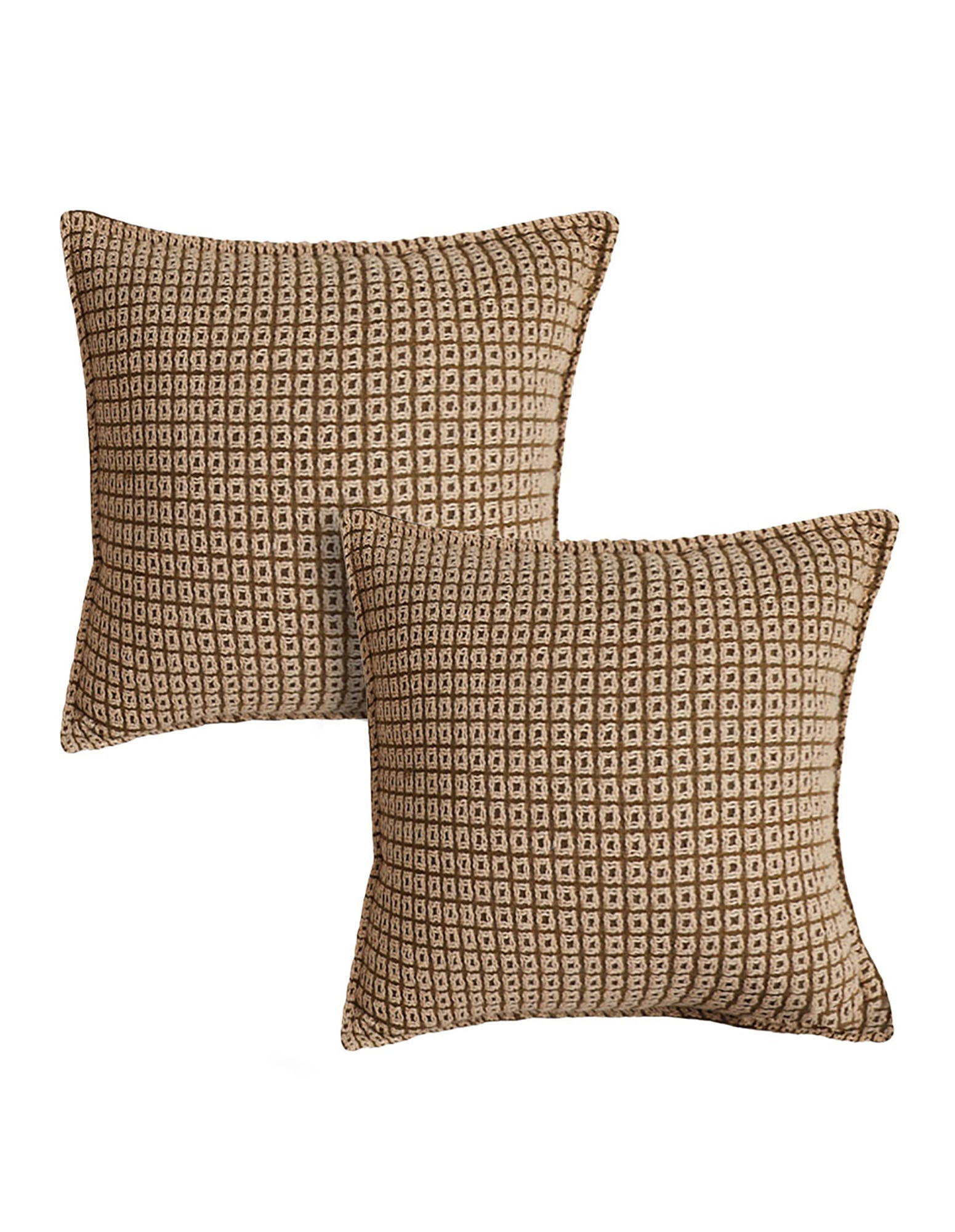 SOGA 2X 45cm Cozy Brown Geometric Knit Polyester Pillow Cover