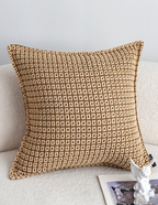 SOGA 2X 45cm Cozy Brown Geometric Knit Polyester Pillow Cover