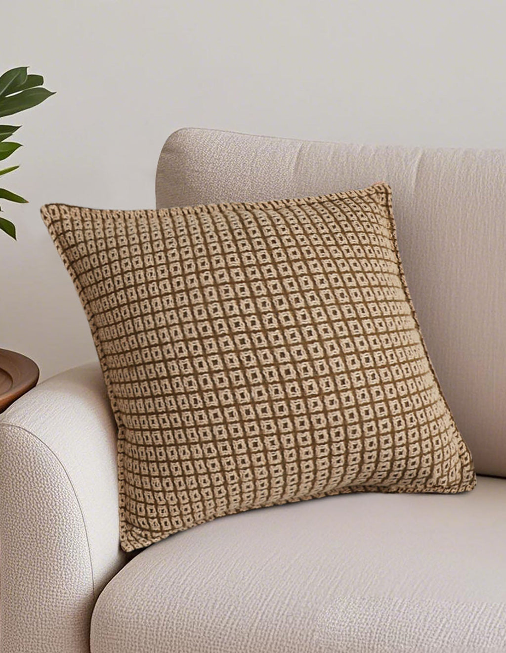 SOGA 2X 45cm Cozy Brown Geometric Knit Polyester Pillow Cover