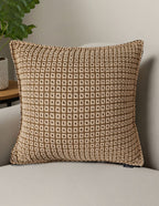 SOGA 2X 45cm Cozy Brown Geometric Knit Polyester Pillow Cover