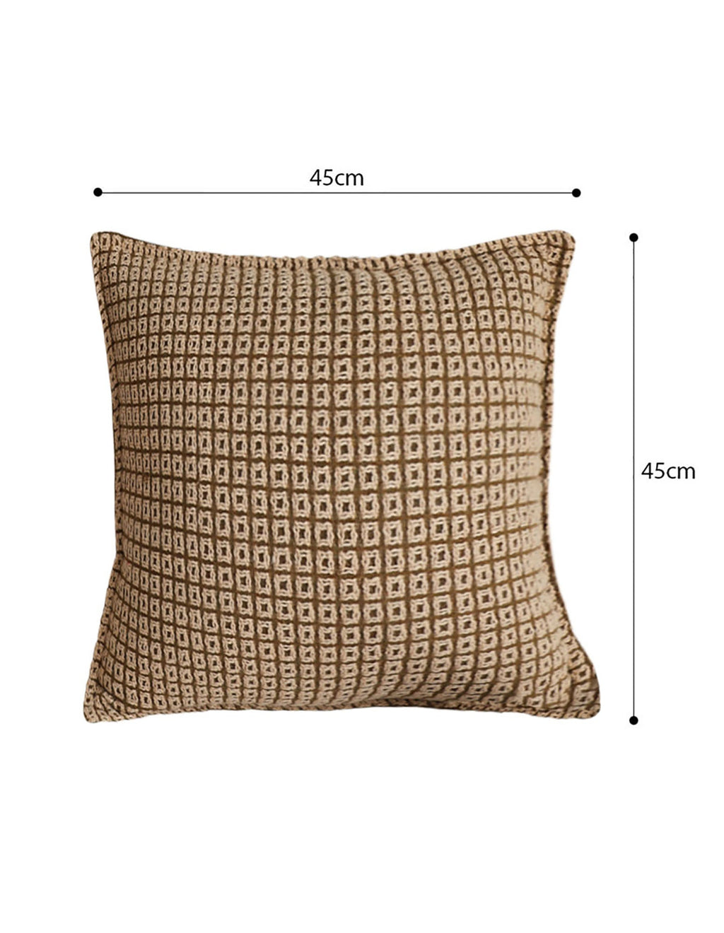 SOGA 2X 45cm Cozy Brown Geometric Knit Polyester Pillow Cover