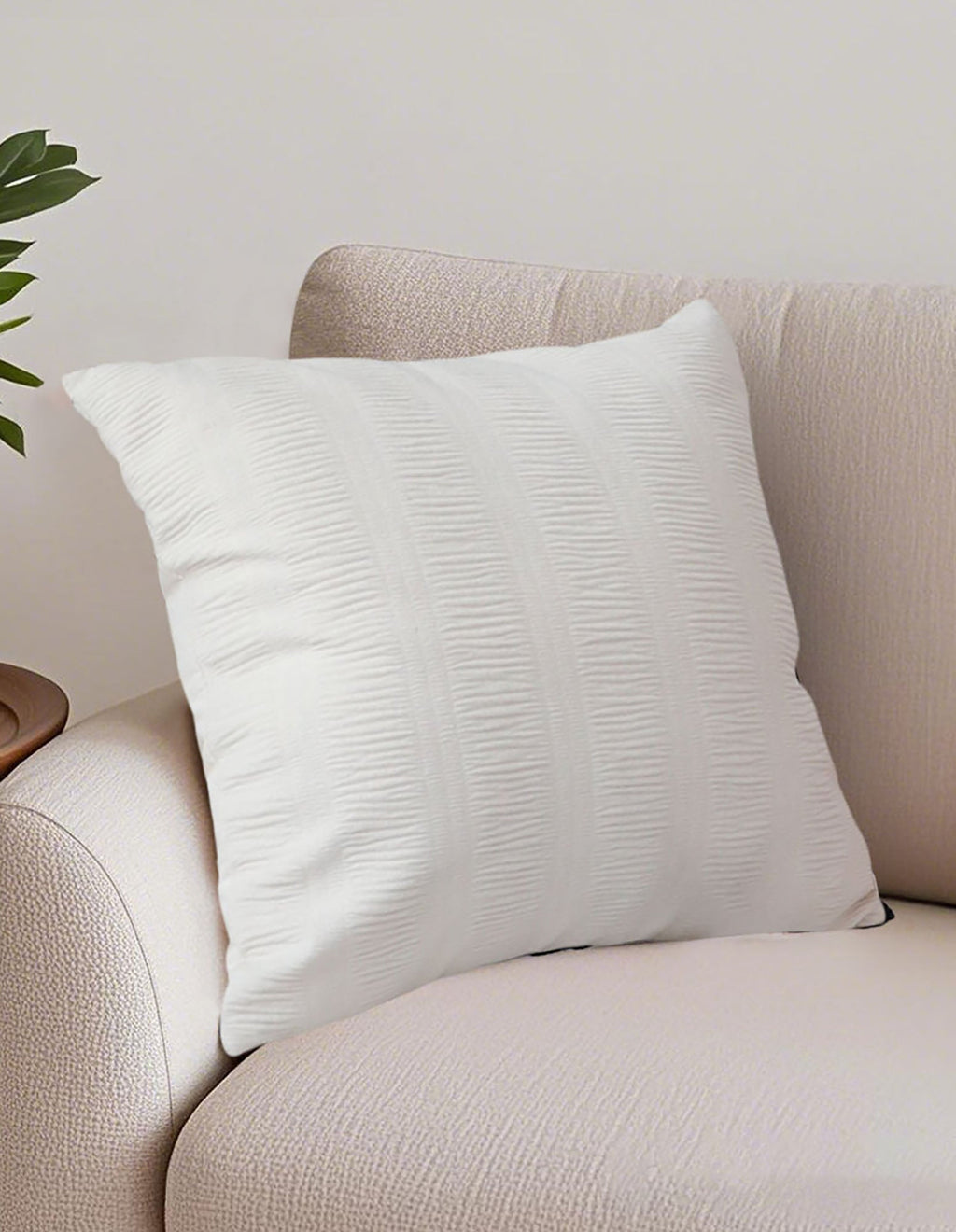 SOGA 2X 45cm Cream Corduroy Polyester Throw Pillow Cover