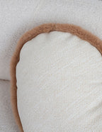 SOGA 2X 42x32cm Heart-Shaped Beige Brown Off-White Plush Polyester Pillow Cover
