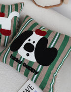 SOGA 2X 45cm Christmas Dog Pillow Cover - Holiday Striped Pillowcase