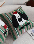 SOGA 2X 45cm Christmas Dog Pillow Cover - Holiday Striped Pillowcase