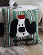 SOGA 2X 45cm Christmas Dog Pillow Cover - Holiday Striped Pillowcase