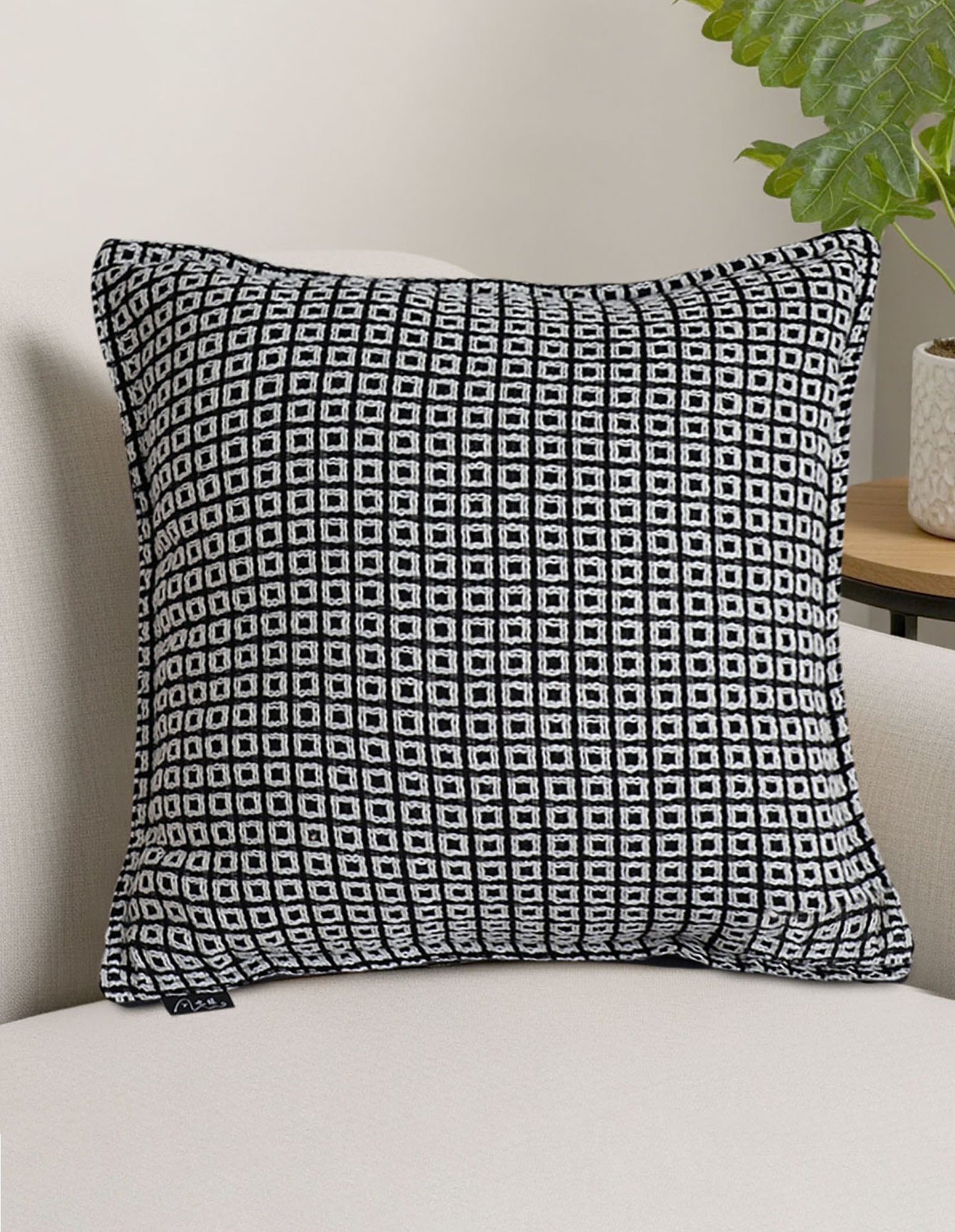 SOGA 2X 45cm Monochrome Black & White Decorative Polyester Pillowcase