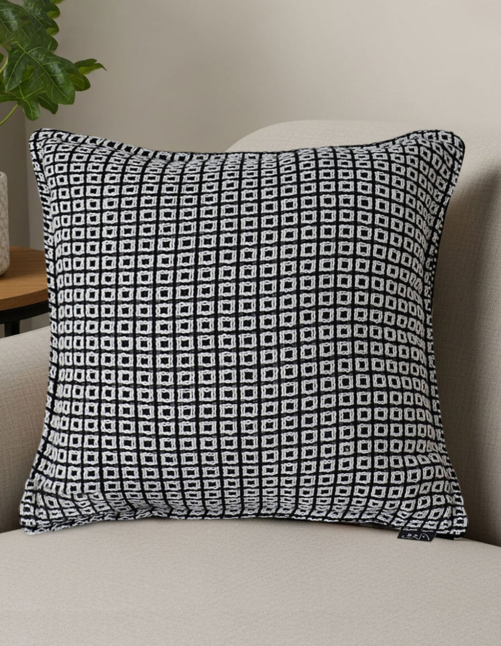 SOGA 2X 45cm Monochrome Black & White Decorative Polyester Pillowcase