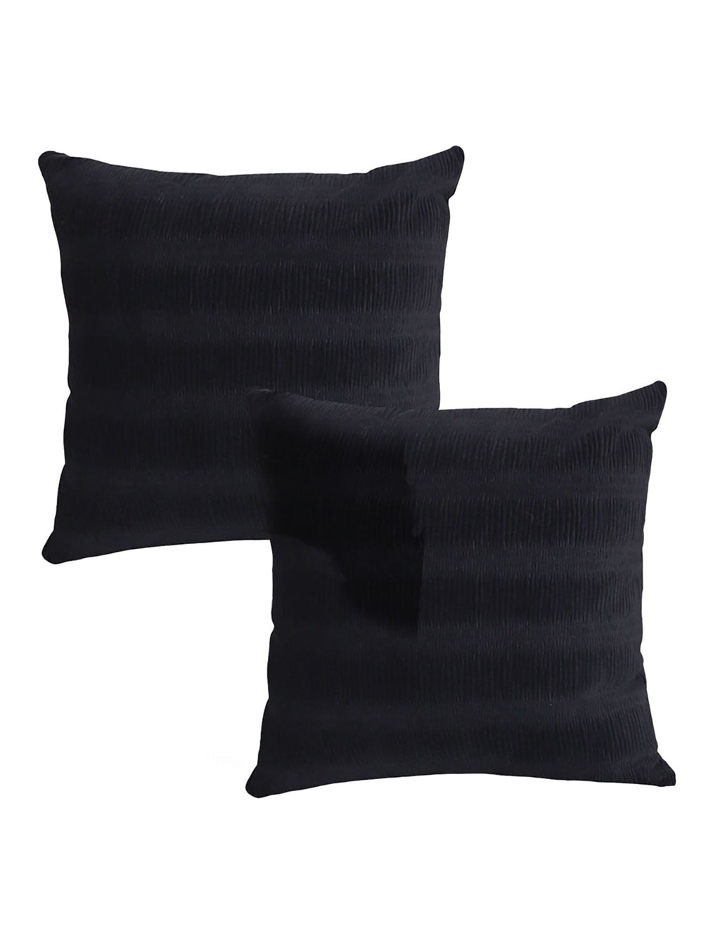 SOGA 2X 45cm Luxurious Black Velvet Polyester Throw Pillow Cover