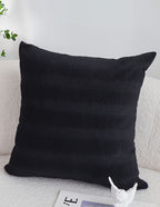 SOGA 2X 45cm Luxurious Black Velvet Polyester Throw Pillow Cover