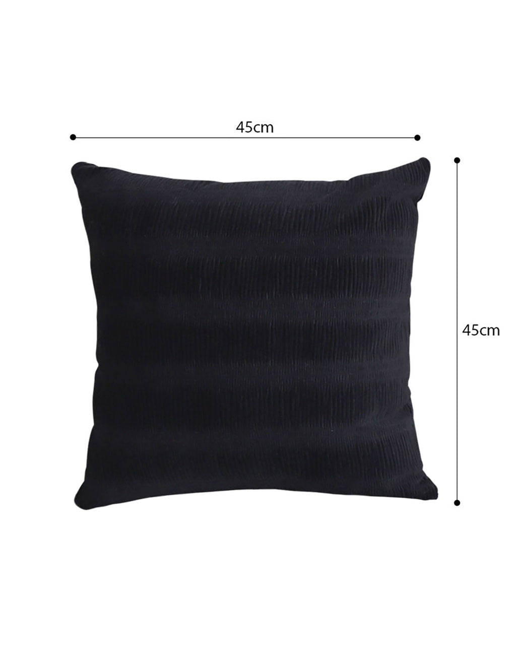 SOGA 2X 45cm Luxurious Black Velvet Polyester Throw Pillow Cover