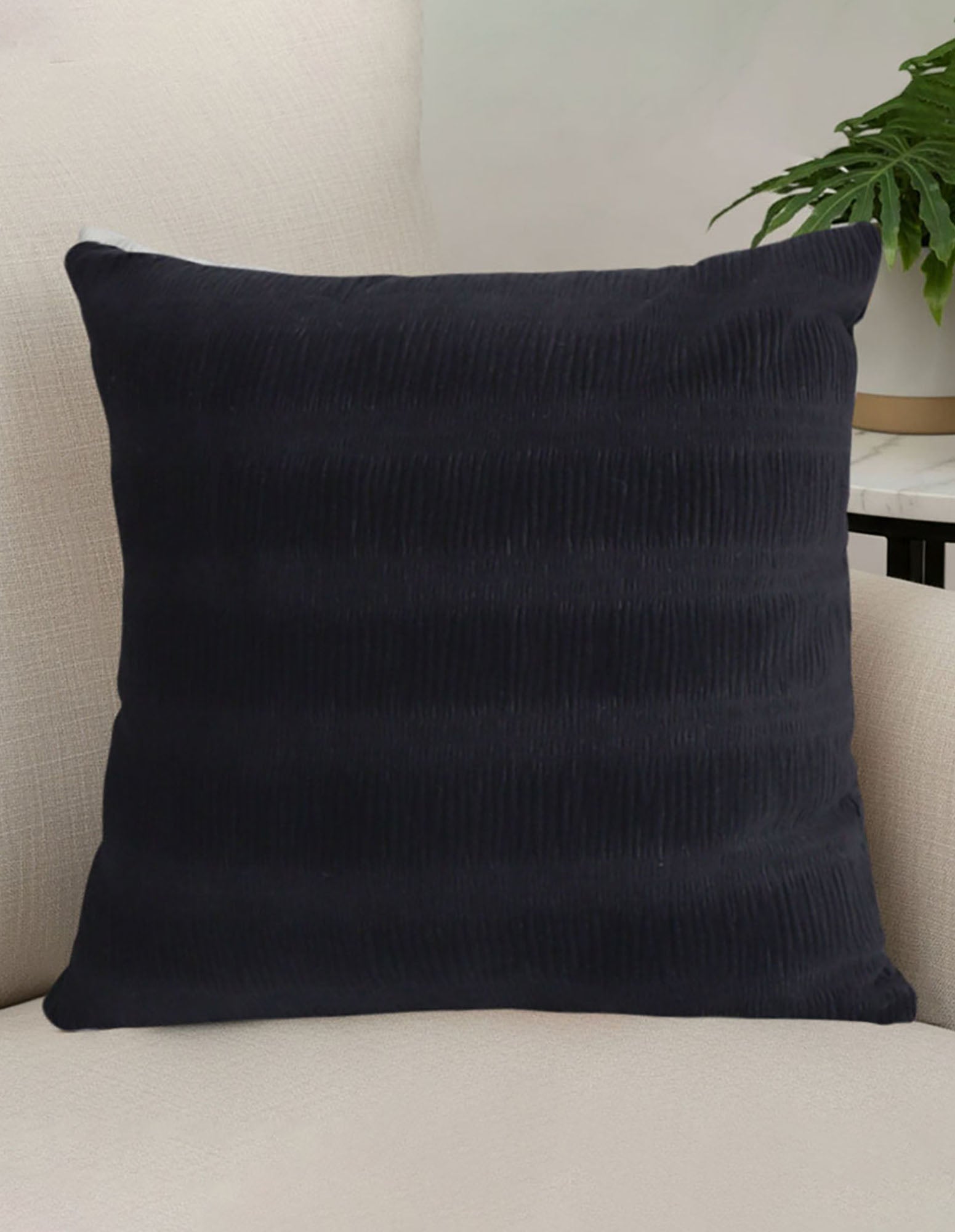 SOGA 2X 45cm Luxurious Black Velvet Polyester Throw Pillow Cover