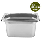 SOGA Gastronorm GN Pan Full Size 1/1 GN Pan 20cm Deep Stainless Steel Tray