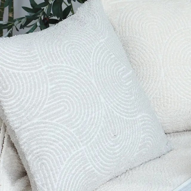 SOGA 45cm Gray Geometric Plush Pillowcase