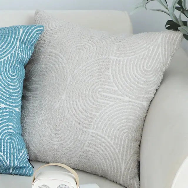 SOGA 45cm Gray Geometric Plush Pillowcase